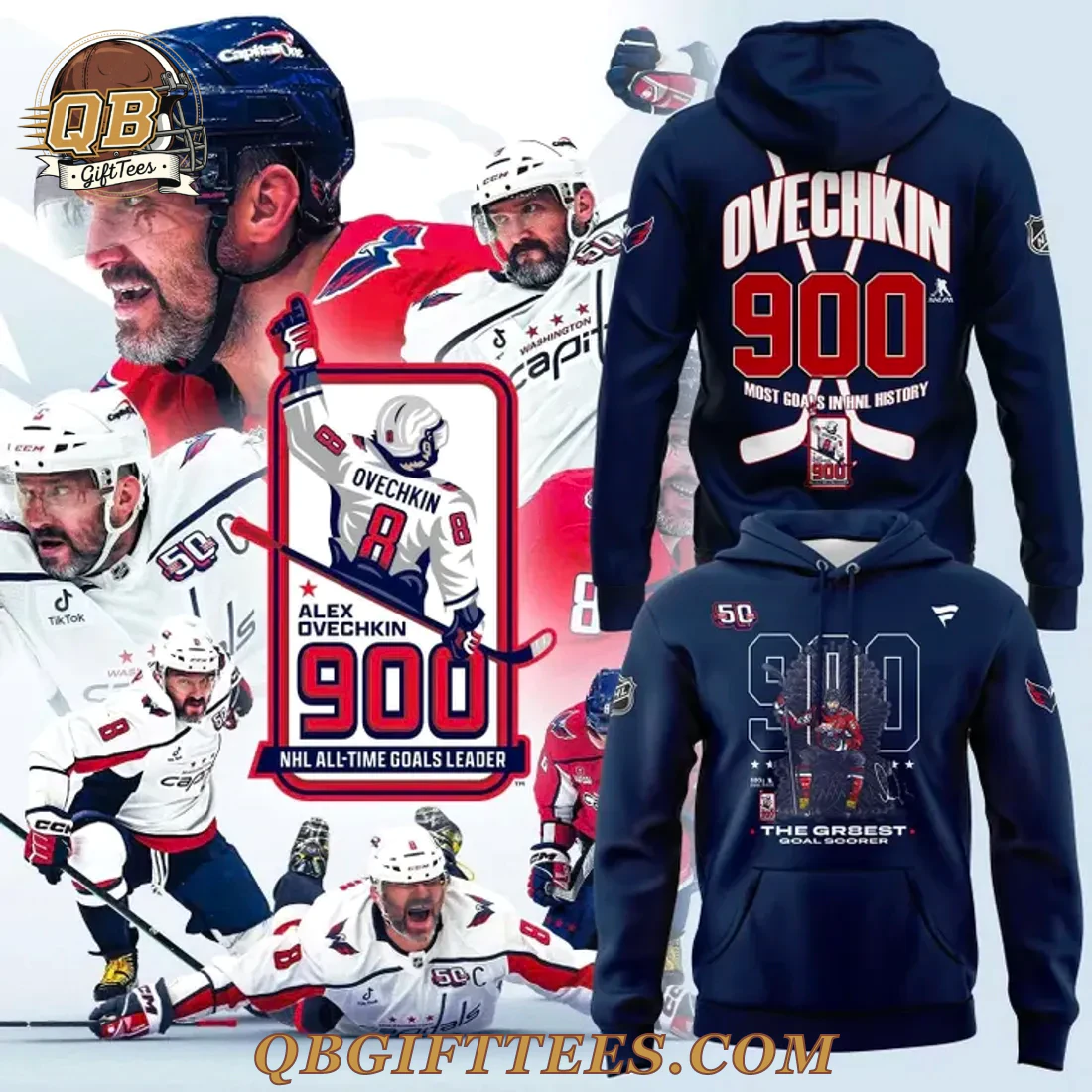 Washington Capitals Alexander Ovechkin Leading Goal Scorer 2025 Hoodie Washington Capitals Alexander Ovechkin Leading Goal Scorer 2025 Hoodie