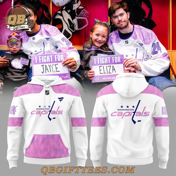 Washington Capitals Hockey Fights Cancer 2025 Edition Hoodie