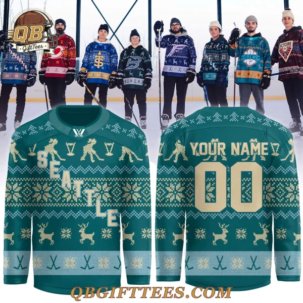 Adult PWHL Seattle Holiday Sweater Hockey Jersey