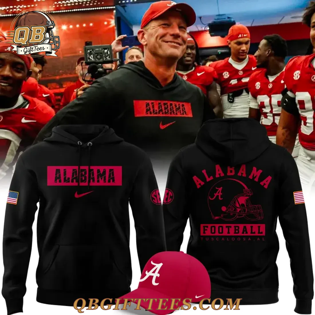Alabama Football 2025 Black Hoodie Alabama Football 2025 Black Hoodie