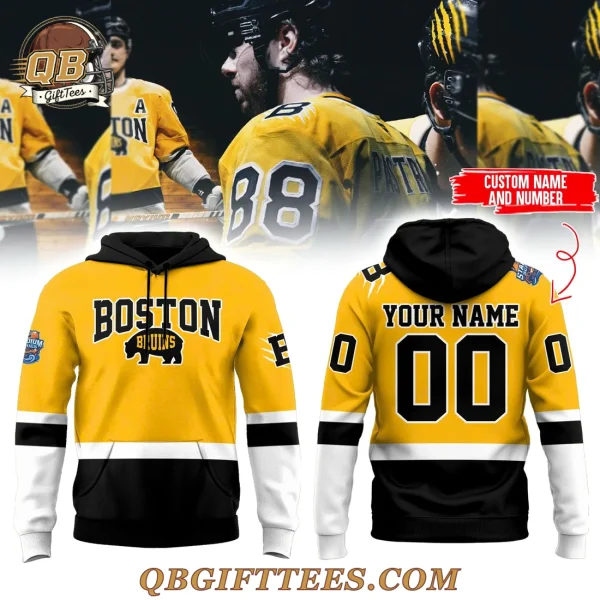 Boston Bruins Bear Gold Special Edition Hoodie