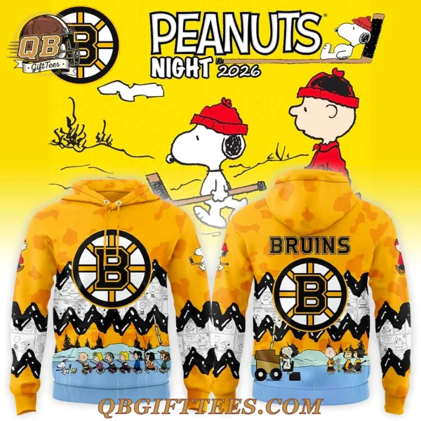 Boston Bruins x Peanuts Night 2026 Edition Hoodie