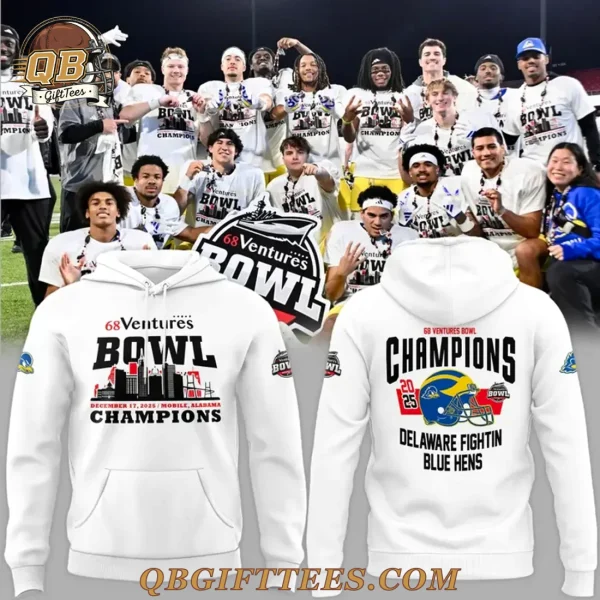 Delaware Fightin Blue Hens 68 Ventures Bowl Bowl Champions Special Edition Hoodie