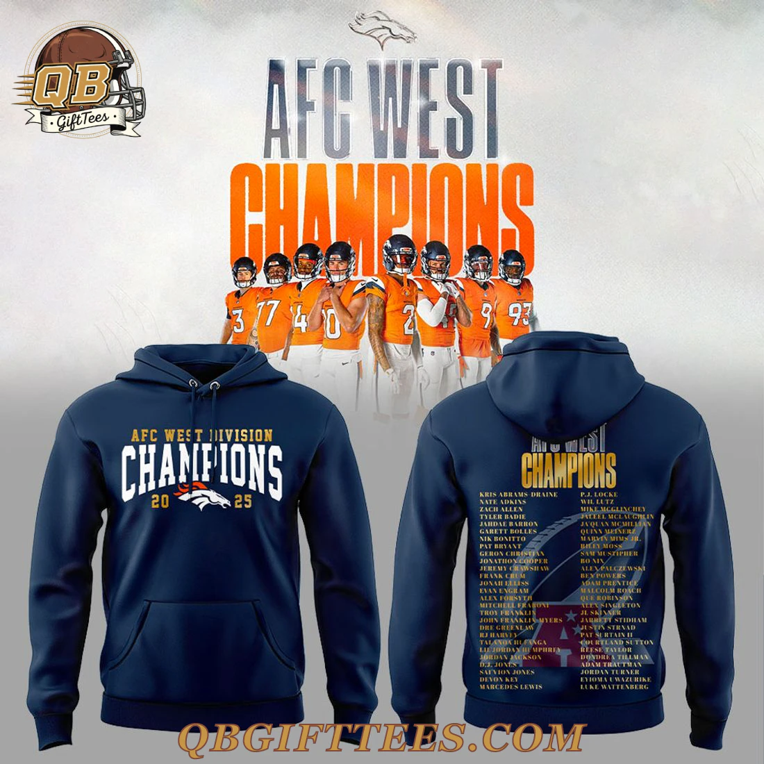 Denver Broncos 2025 AFC West Division Champions Edition For Fan Hoodie Denver Broncos 2025 AFC West Division Champions Edition For Fan Hoodie