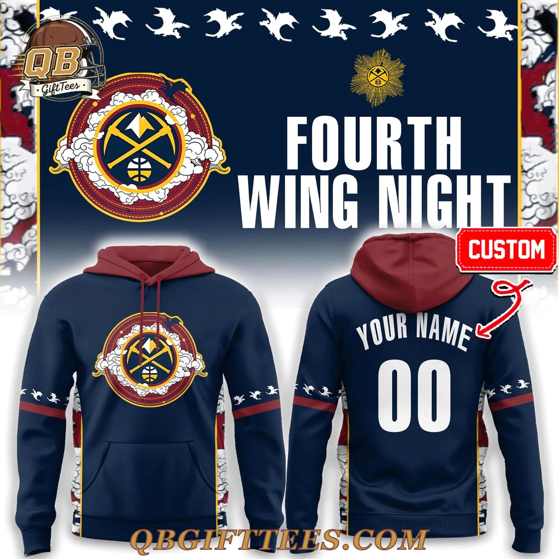 Denver Nuggets Fourth Wing Night Special Edition Hoodie Denver Nuggets Fourth Wing Night Special Edition Hoodie
