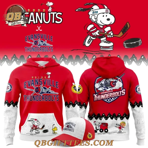 Evansville Thunderbolts Peanuts Night Snoopy 2025 Edition Hoodie