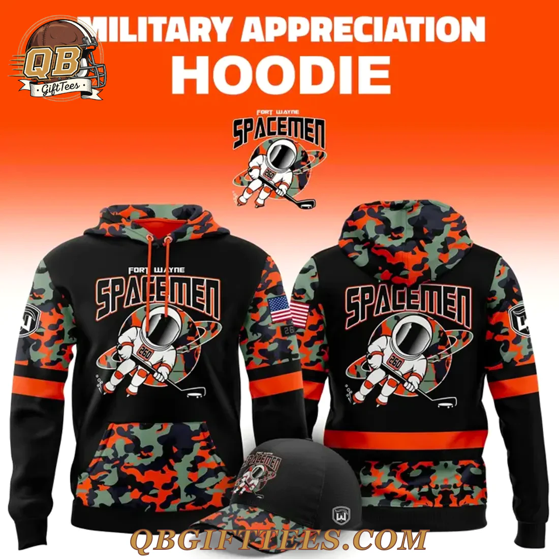 Fort Wayne Spacemen x Military Appreciation Night Limited Edition Hoodie Fort Wayne Spacemen x Military Appreciation Night Limited Edition Hoodie