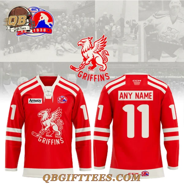 Grand Rapids Griffins 90th Vintage Vibe Edition Custom Name Hockey Jersey