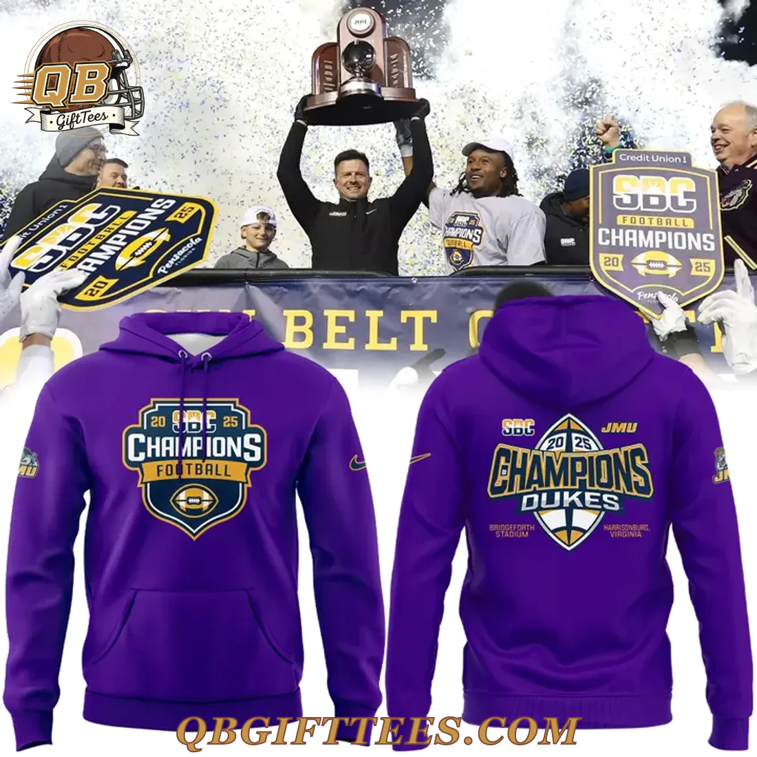 James Madison Dukes Sun Belt Champions 2025 Special Edition Hoodie James Madison Dukes Sun Belt Champions 2025 Special Edition Hoodie