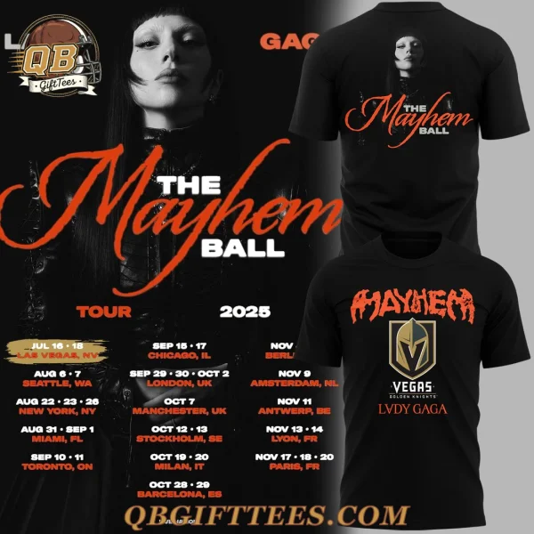 Lady Gaga x Vegas Gold Knights The Mayhem Ball Tour T-Shirt