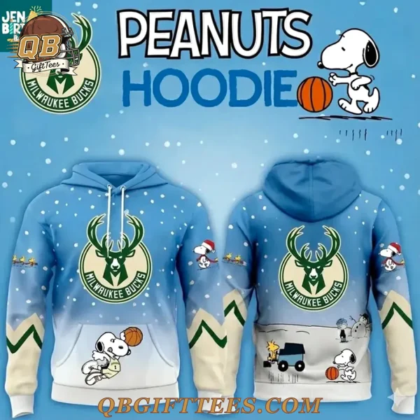 Milwaukee Bucks x Peanuts Snoopy Merry Champs Christmas Hoodie