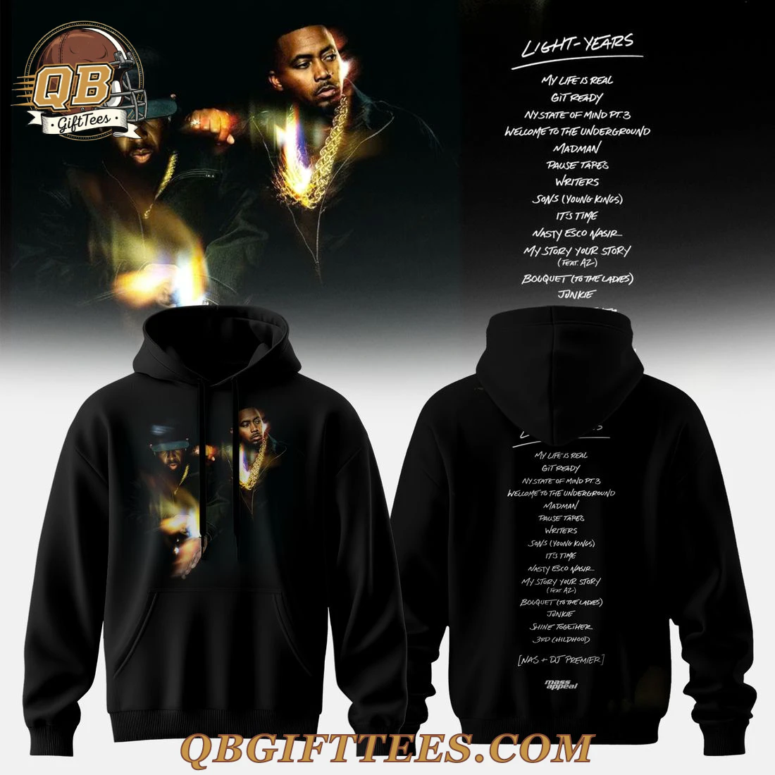 NAS x DJ PREMIER Album Light Years Edition Hoodie NAS x DJ PREMIER Album Light Years Edition Hoodie