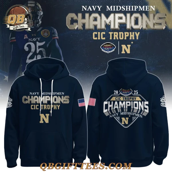 Navy Midshipmen Champions Cic Trophy 2025 Edition Hoodie