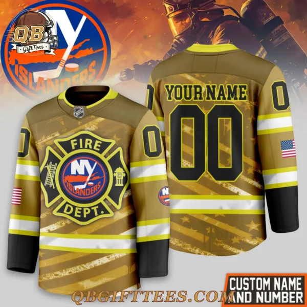 New York Islanders Fire Dept Personalized Hockey Jersey
