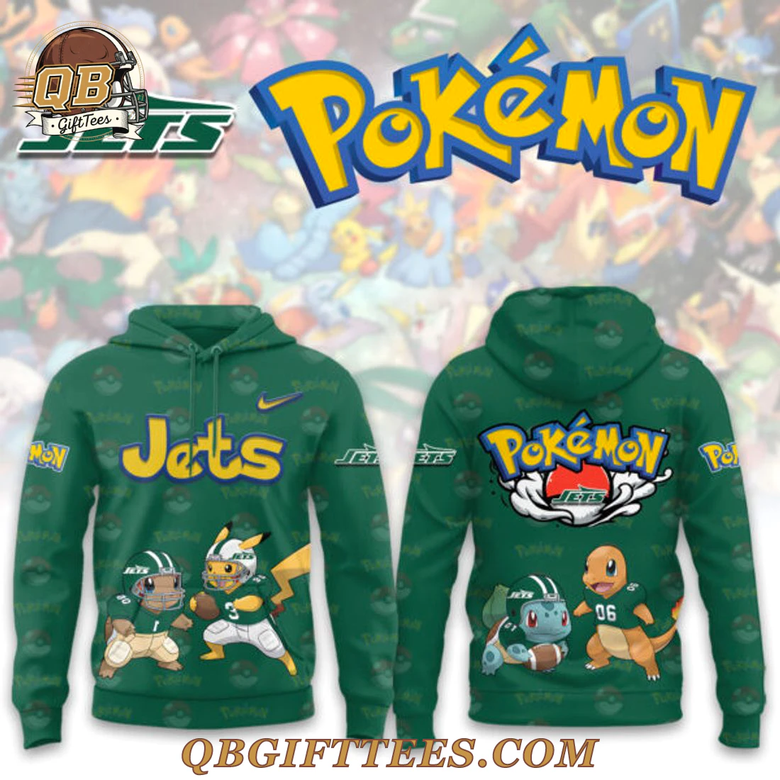 New York Jets x Pokemon Edition Hoodie New York Jets x Pokemon Edition Hoodie