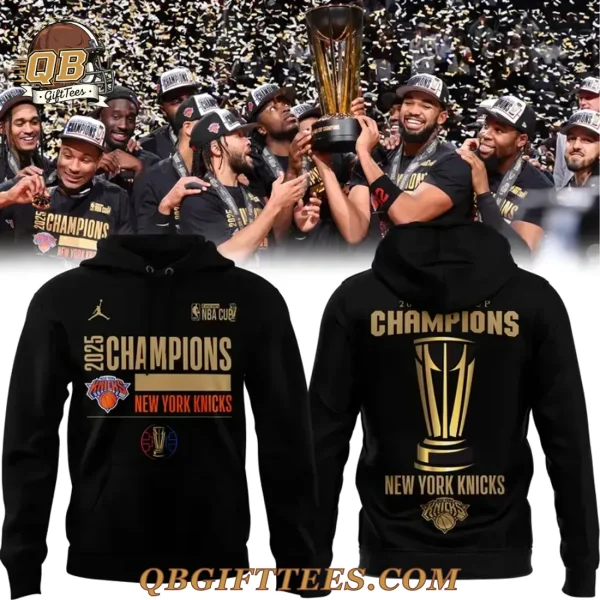 New York Knicks 2025 NBA Cup Champions Locker Room Hoodie