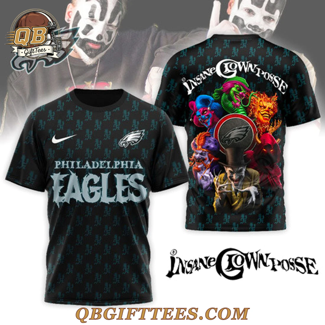 Philadelphia Eagles x Insane Clown Posse Fan Edition T-Shirt Philadelphia Eagles x Insane Clown Posse Fan Edition T-Shirt