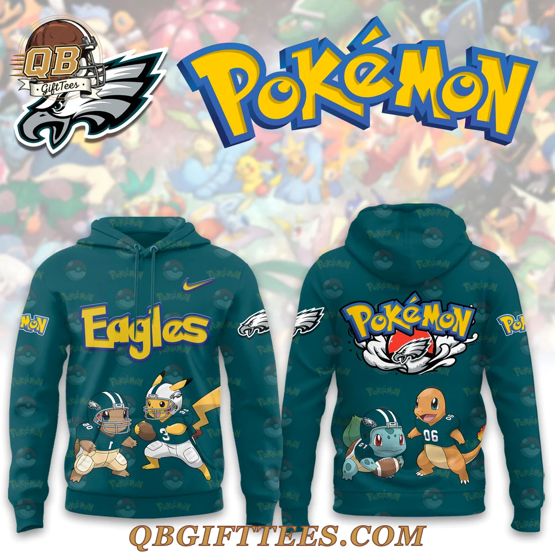 Philadelphia Eagles x Pokemon Edition Hoodie Philadelphia Eagles x Pokemon Edition Hoodie