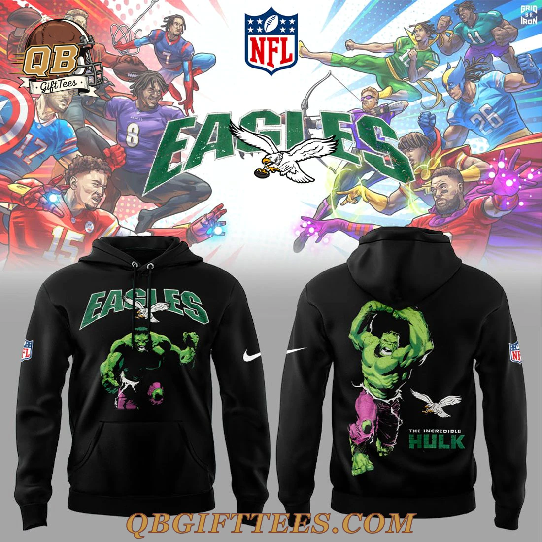 Philadelphia Eagles x The Incredible Hulk Limited Edition Hoodie Philadelphia Eagles x The Incredible Hulk Limited Edition Hoodie