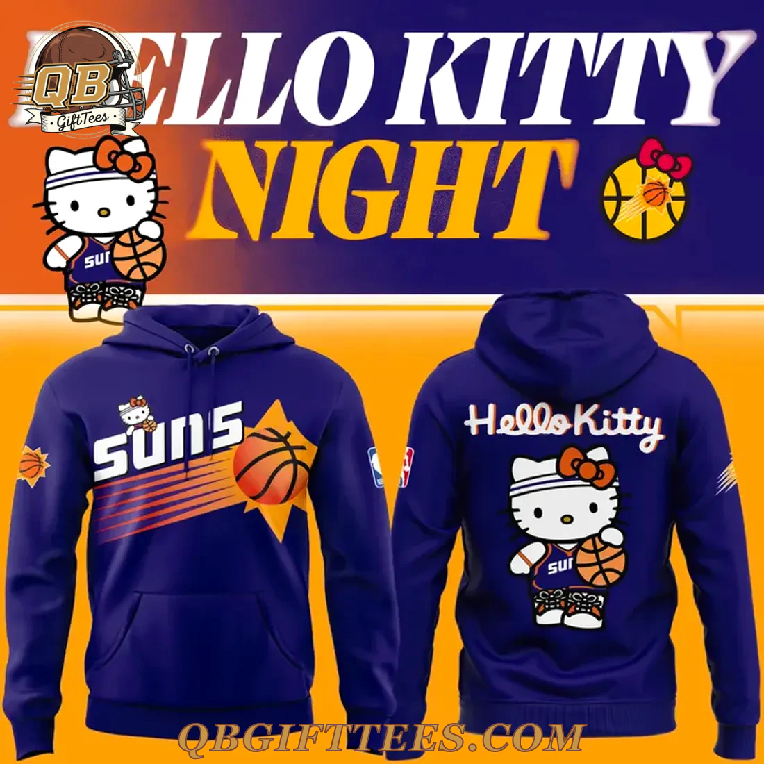 Phoenix Suns x Hello Kitty Edition For Fan Hoodie Phoenix Suns x Hello Kitty Edition For Fan Hoodie