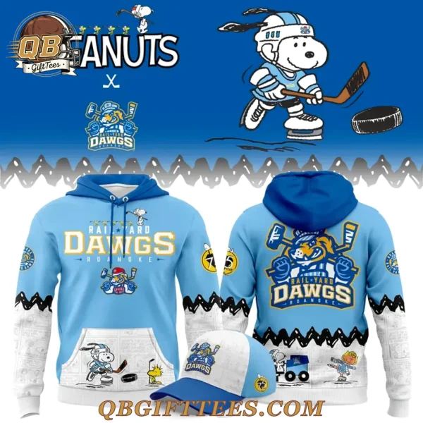 Roanoke Rail Yard Dawgs Penguins Peanuts Night Snoopy 2025 Edition Hoodie