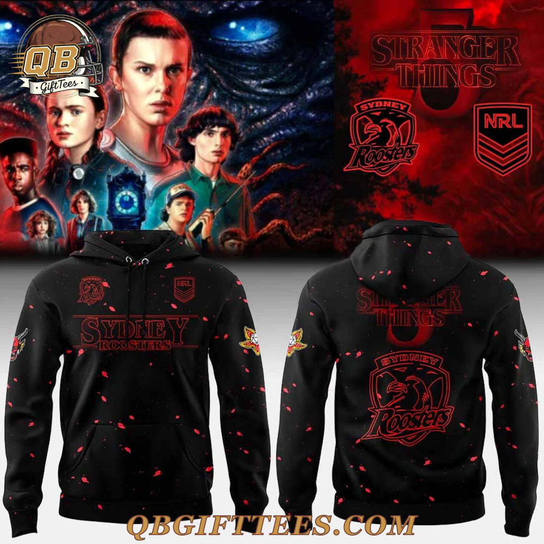 Sydney Roosters Stranger Things 5 Special Edition Hoodie Sydney Roosters Stranger Things 5 Special Edition Hoodie
