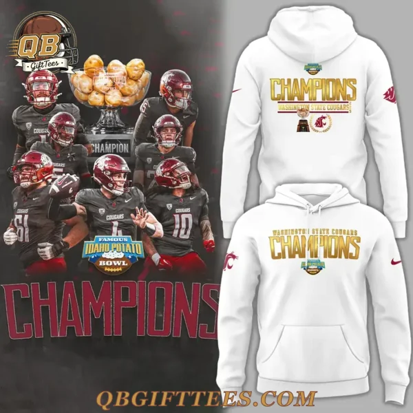 Washington State Cougars Famous Idaho Potato Bowl Champions Limited Edition Hoodie