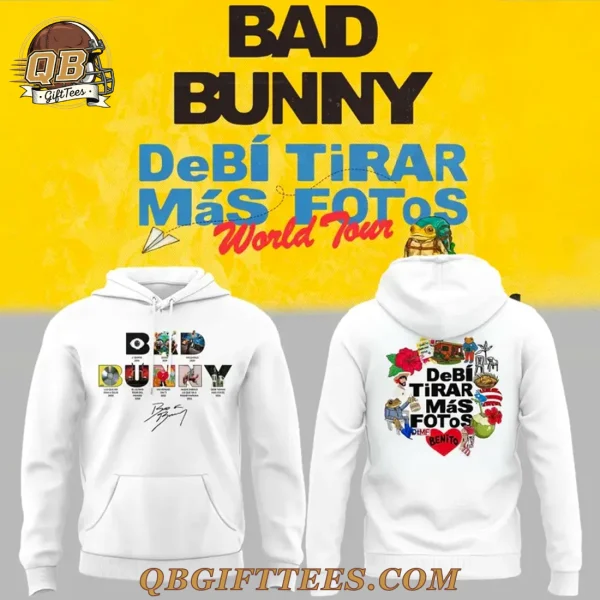 Bad Bunny x Debi Tirar Mas Fotos World Tour 2026 Edition White Hoodie