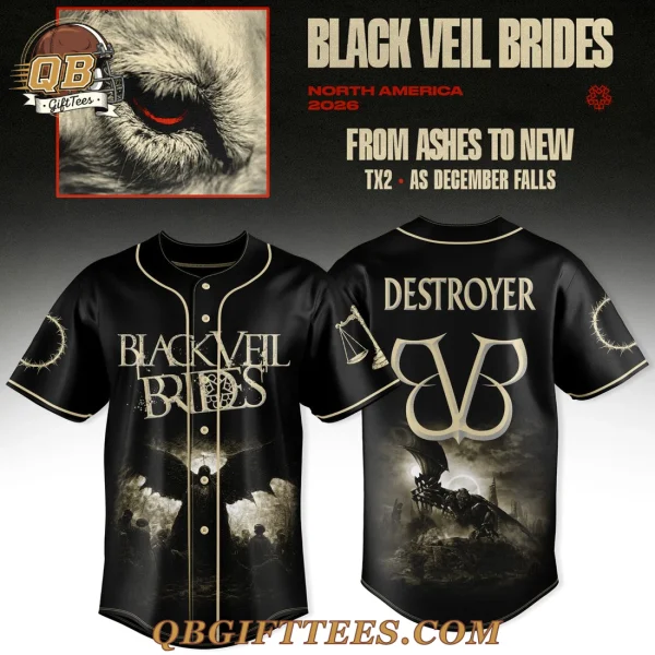 Black Veil Brides From Ashes To New Tour 2026 Special Edition Baseball Jersey