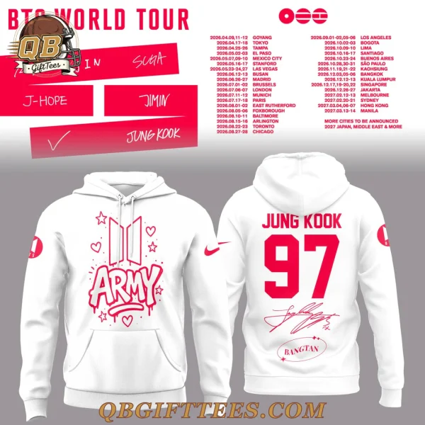 BTS Jung Kook World Tour 2026 Edition White Hoodie
