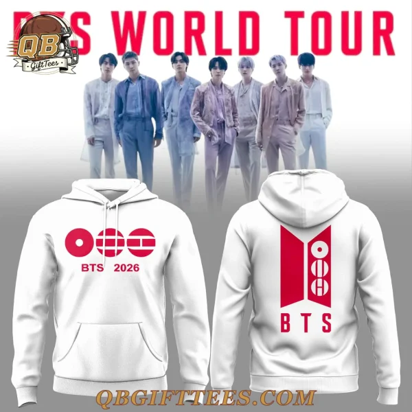 BTS World Tour 2026 We Are Back White Hoodie