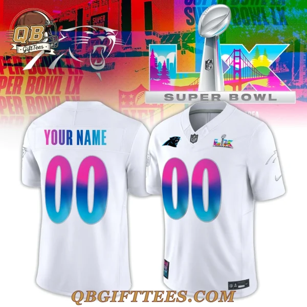 Carolina Panthers Super Bowl LX White Football Jersey