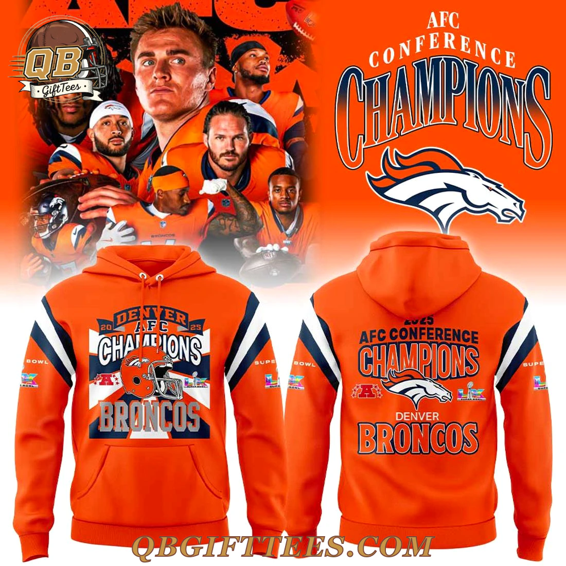 Denver Broncos AFC Conference Champions For Fan Hoodie Denver Broncos AFC Conference Champions For Fan Hoodie