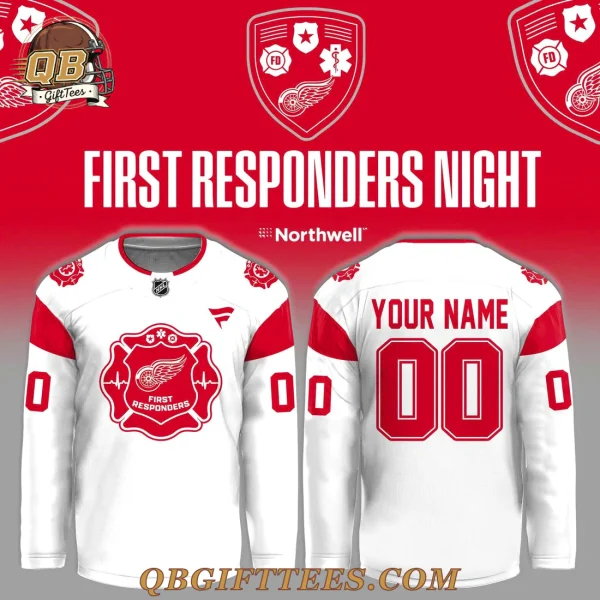 Detroit Red Wings First Responders Night Edition Custom Name Jersey
