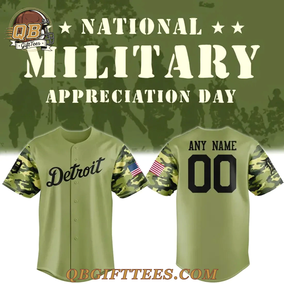 Detroit Tigers 2026 Military Appreciation Night Jersey Detroit Tigers 2026 Military Appreciation Night Jersey