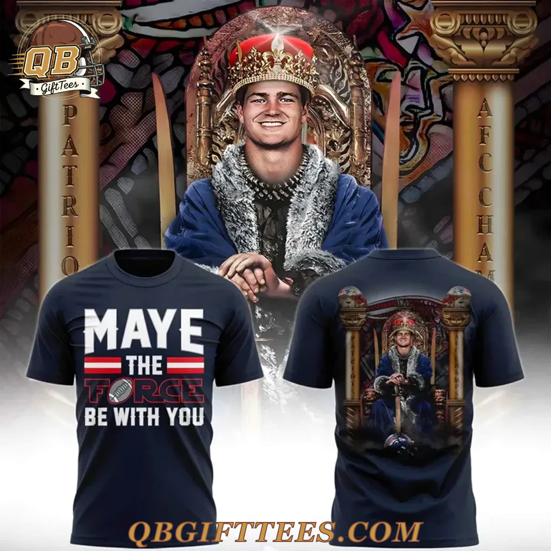 Drake Maye 2025 AFC Championship T-Shirt Drake Maye 2025 AFC Championship T-Shirt