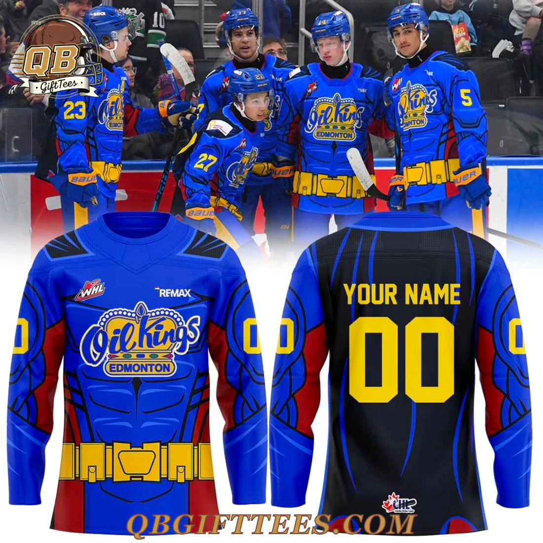 Edmonton Oil Kings Superhero Limited Edition Hockey Jersey Edmonton Oil Kings Superhero Limited Edition Hockey Jersey