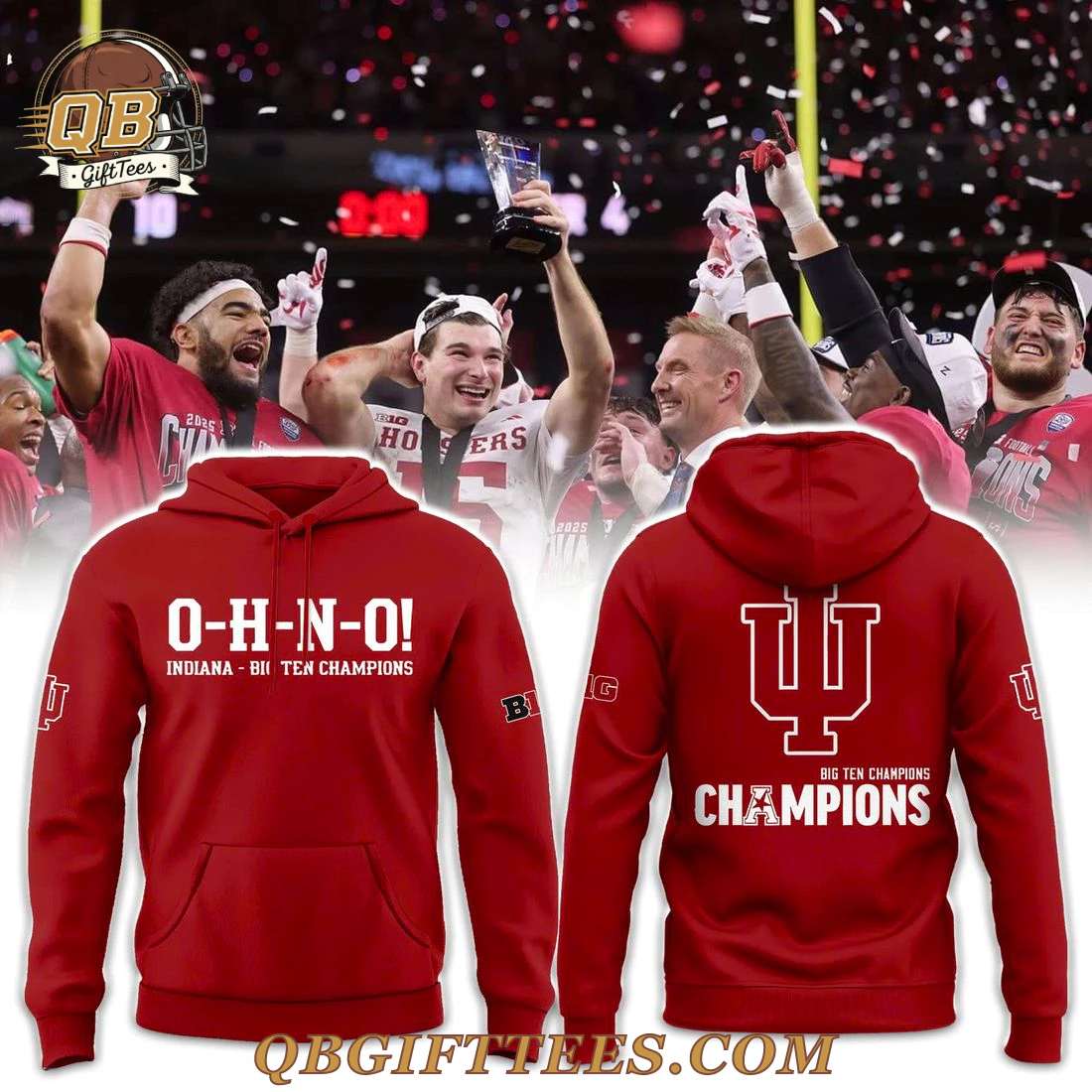 Indiana Hoosiers Football O-H-N-O Champions Hoodie Indiana Hoosiers Football O-H-N-O Champions Hoodie