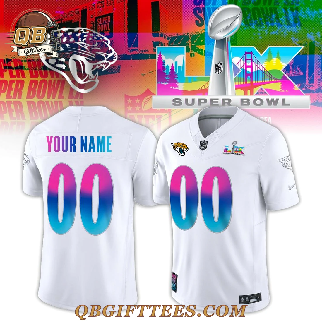 Jacksonville Jaguars Super Bowl LX White Football Jersey Jacksonville Jaguars Super Bowl LX White Football Jersey