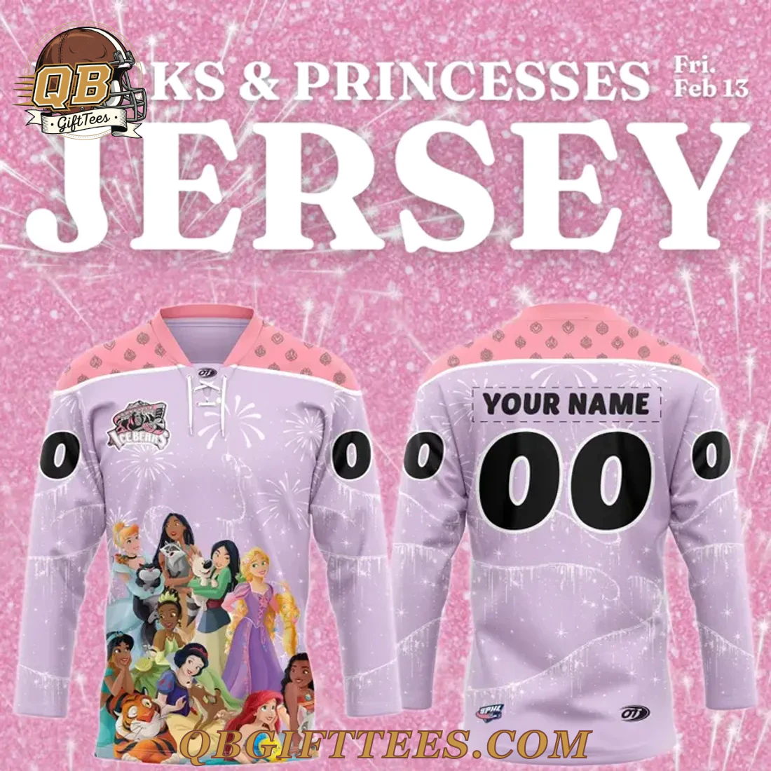 Knoxville Ice Bears Pucks & Princesses Edition Hockey Jersey Knoxville Ice Bears Pucks & Princesses Edition Hockey Jersey