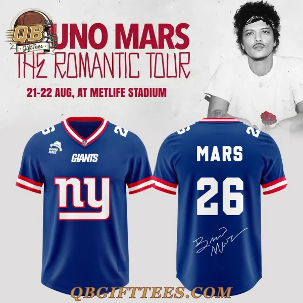New York Giants X BRUNO MARS The Romantic Tour 2026 Football Jersey