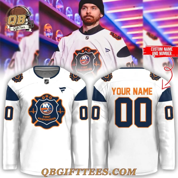 New York Islanders First Responders Edition Custom Name Hockey Jersey