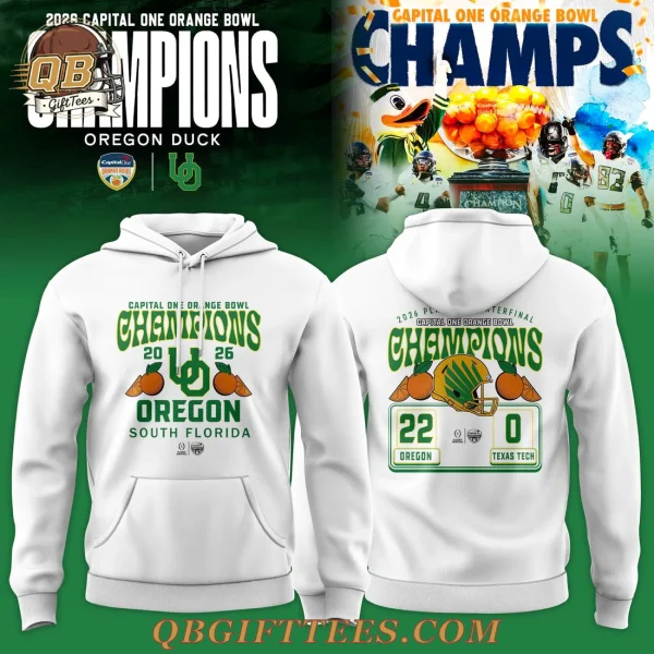 Oregon Ducks 2026 Orange Bowl Champions Edition Hoodie