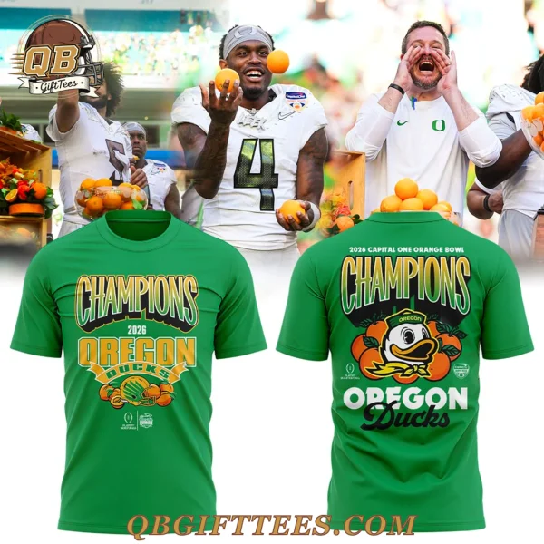 Oregon Ducks 2026 Orange Bowl Champions Edition T-Shirt