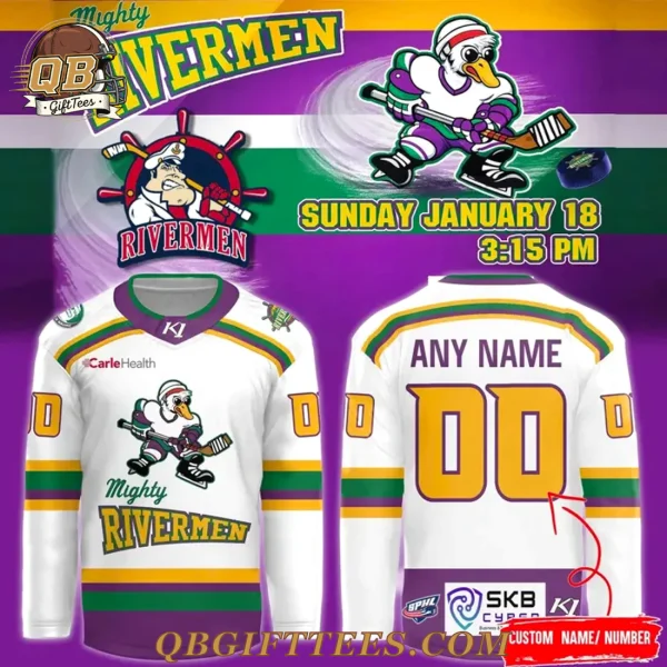 Peoria Rivermen Mighty Ducks Night Hockey Jersey