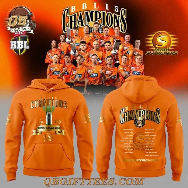 Perth Scorchers Champions Big Bash League 15 Orange Hoodie