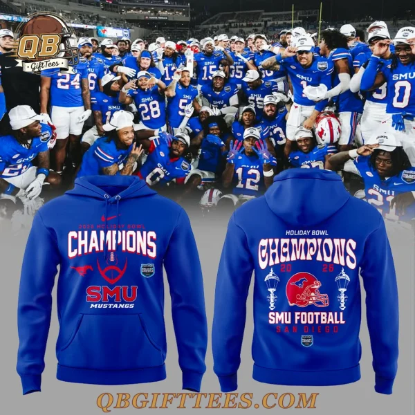 SMU Mustangs 2026 Holiday Bowl Champs Edition Blue Hoodie