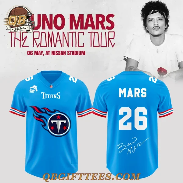 Tennessee Titans X BRUNO MARS The Romantic Tour 2026 Edition Football Jersey