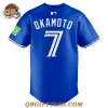 toronto blue jays kazuma okamoto royal alternate elite baseball jersey 3.webp