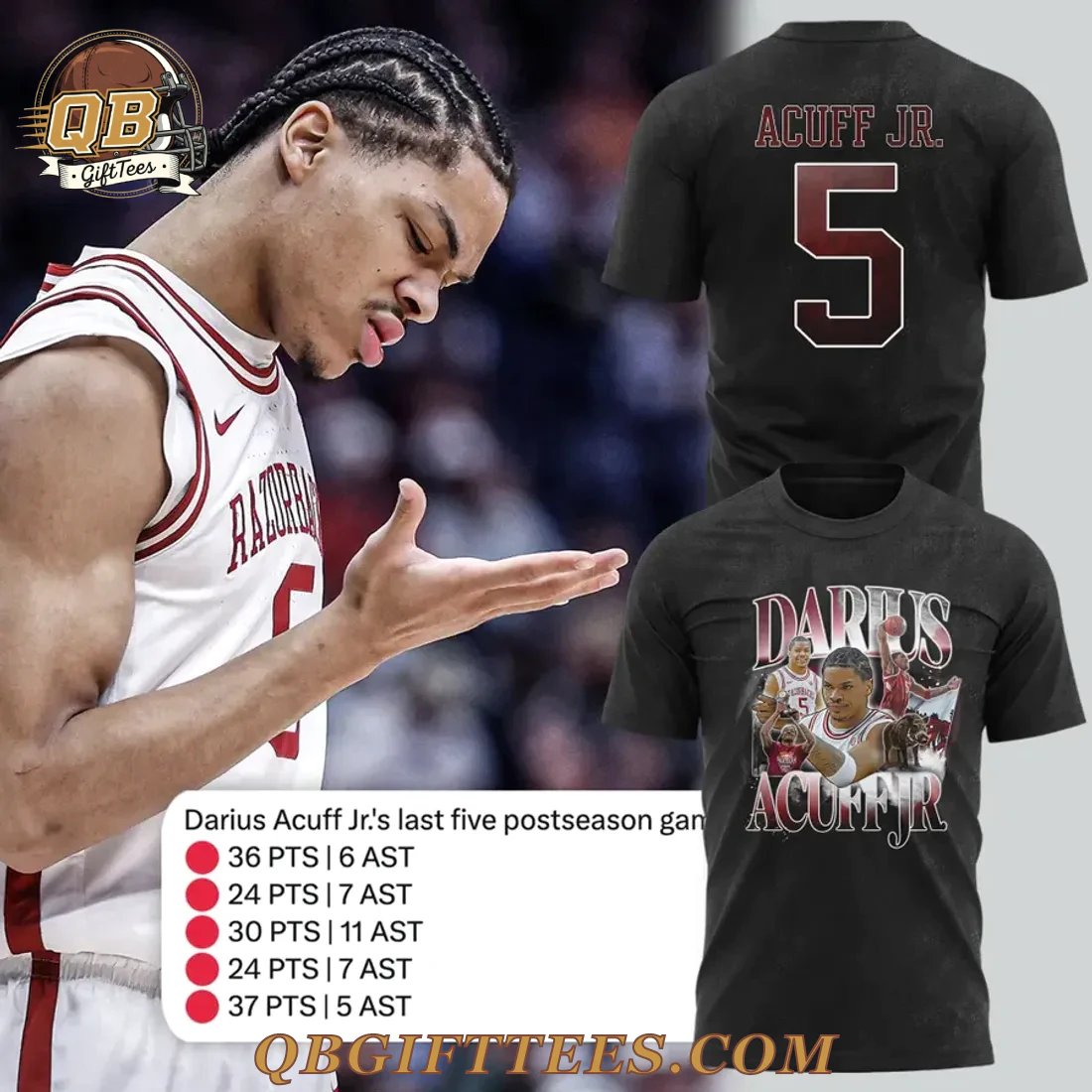 Arkansas Razorbacks Darius Acuff Jr 2026 For Fan Hoodie Arkansas Razorbacks Darius Acuff Jr 2026 For Fan Hoodie